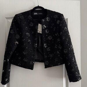 Zara Women's Black Sequin Blazer